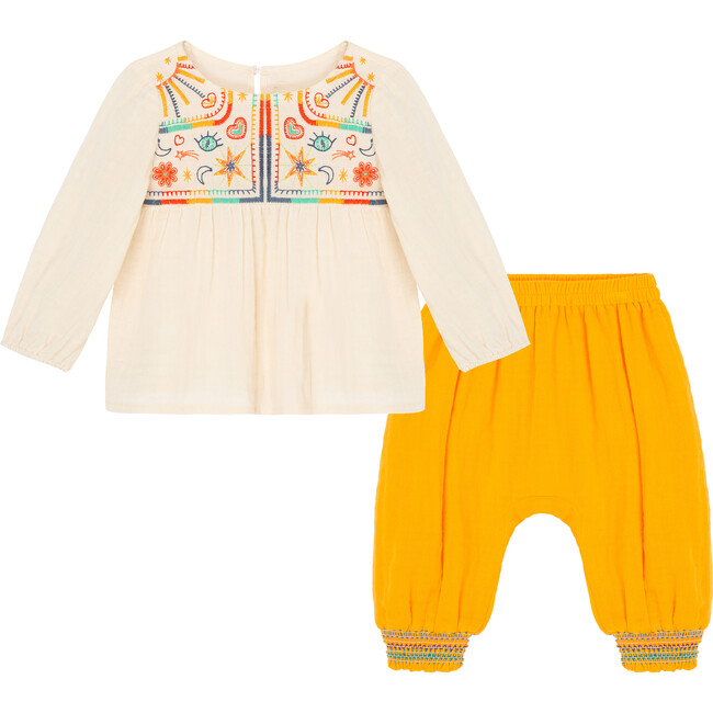 Zen Embroidery Gauze Set, Off-White