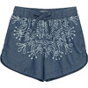 Medallion Print Shorts, Chambray - Shorts - 1 - thumbnail