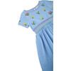 Embroidered Botanicals Dress, Blue - Dresses - 3