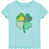 Lucky Four Leaf Clover Tee, Blue - T-Shirts - 1 - thumbnail