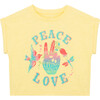 Peace and Love Tee, Yellow - T-Shirts - 1 - thumbnail