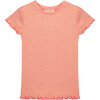 Not-So-Basic Metallic Ribbed Tee, Pink - T-Shirts - 1 - thumbnail