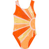 Sequin Sun Swimsuit, Coral - One Pieces - 1 - thumbnail