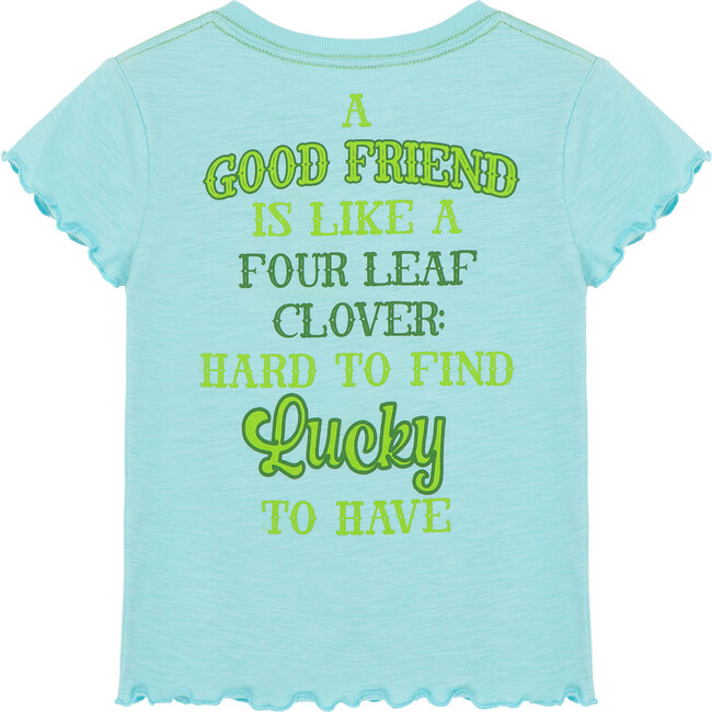 Lucky Four Leaf Clover Tee, Blue - T-Shirts - 2