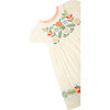 Embroidered Folk Florals Dress, Off-White - Dresses - 3