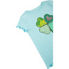 Lucky Four Leaf Clover Tee, Blue - T-Shirts - 3