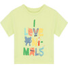 I Love Animals Cropped Tee, Lime - T-Shirts - 1 - thumbnail