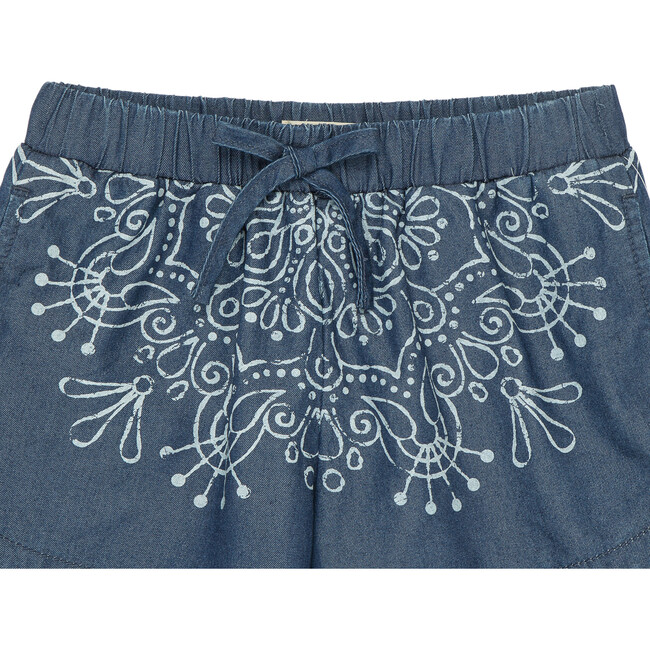 Medallion Print Shorts, Chambray - Shorts - 3