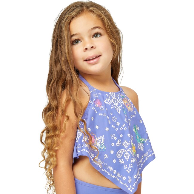 Embroidered Handkerchief 2-Piece Swimsuit, Purple - Two Pieces - 4