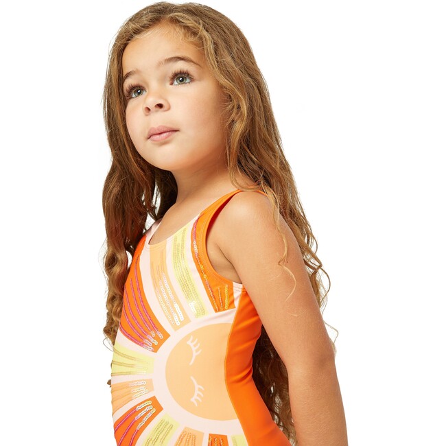 Sequin Sun Swimsuit, Coral - One Pieces - 5