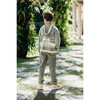 Embroidered Cardigan Sweater with Hoodie "Heal the World", ArmyGreen - Sweaters - 4