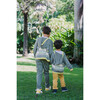 Embroidered Cardigan Sweater with Hoodie "Heal the World", ArmyGreen - Sweaters - 5
