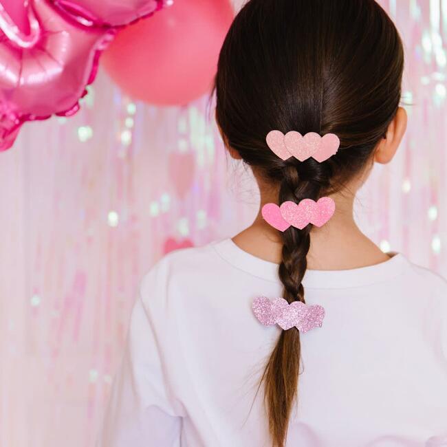 Triple Heart Clip Set, Multicolors - Hair Accessories - 2