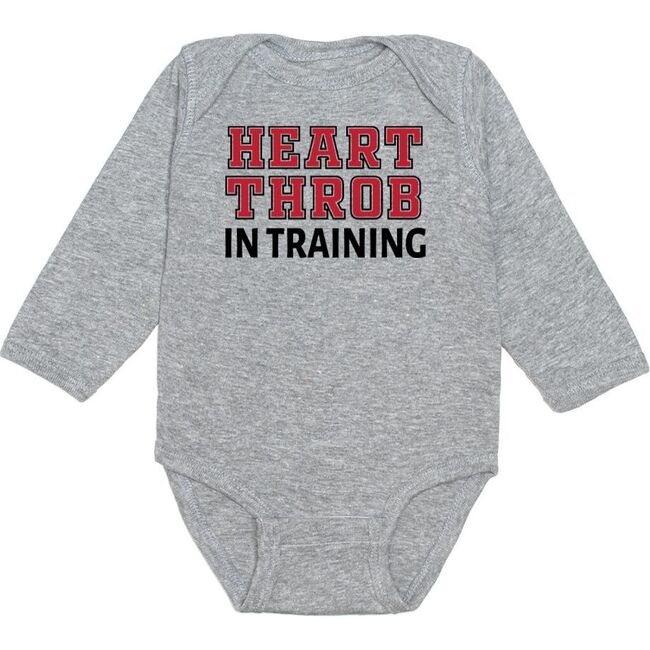 Heart Throb In Training Long Sleeve Bodysuit, Grey