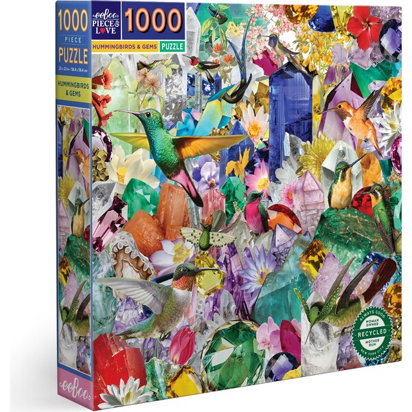 Hummingbirds & Gems 1,000 Piece Puzzle eeBoo Puzzles — free download