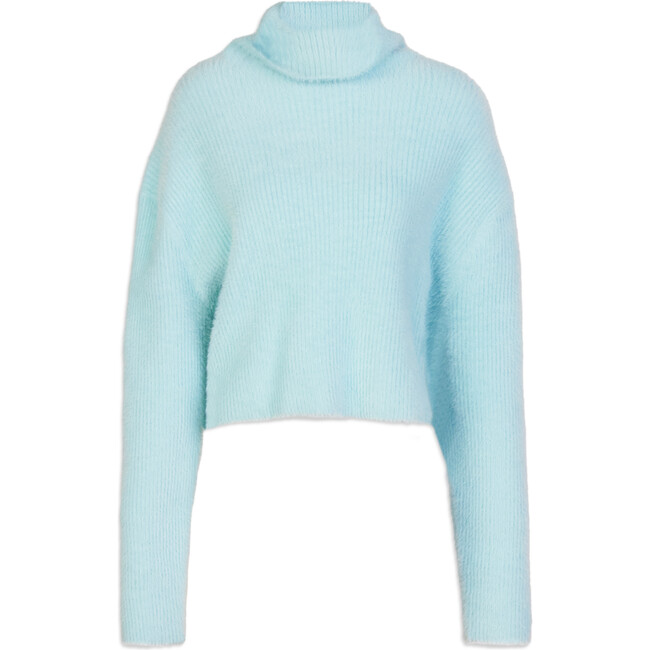 Women's Edythe Knit Turtleneck Sweater, Powder Blue - Sweaters - 1