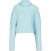 Women's Edythe Knit Turtleneck Sweater, Powder Blue - Sweaters - 1 - thumbnail