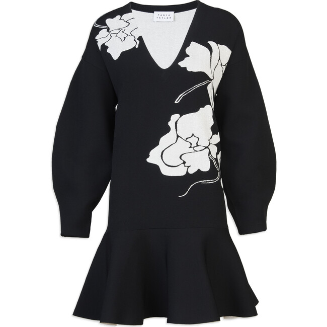 Women's Juliet Drop-Waist Mini Skirt Dress, Black/Chalk