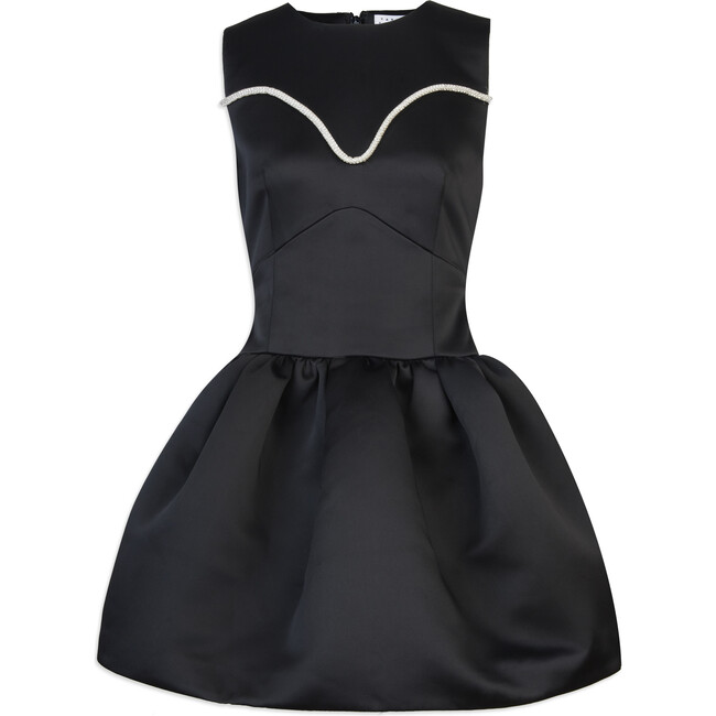 Women's Noaki Sleeveless Satin Puff Mini Skirt Dress, Black - Dresses - 1