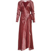 Women's Laureen Velvet V-Neck Wrap Dress, Rosewood - Dresses - 1 - thumbnail