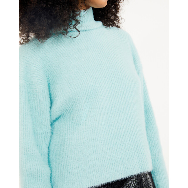 Women's Edythe Knit Turtleneck Sweater, Powder Blue - Sweaters - 3