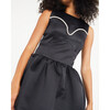 Women's Noaki Sleeveless Satin Puff Mini Skirt Dress, Black - Dresses - 3 - thumbnail