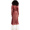 Women's Laureen Velvet V-Neck Wrap Dress, Rosewood - Dresses - 5 - thumbnail