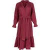 Women's Vivianne Dress With Removable Belt, Cranberry - Dresses - 1 - thumbnail