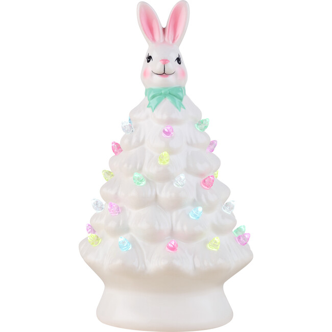 8" Ceramic Easter Bunny, White Tree - Accents - 1
