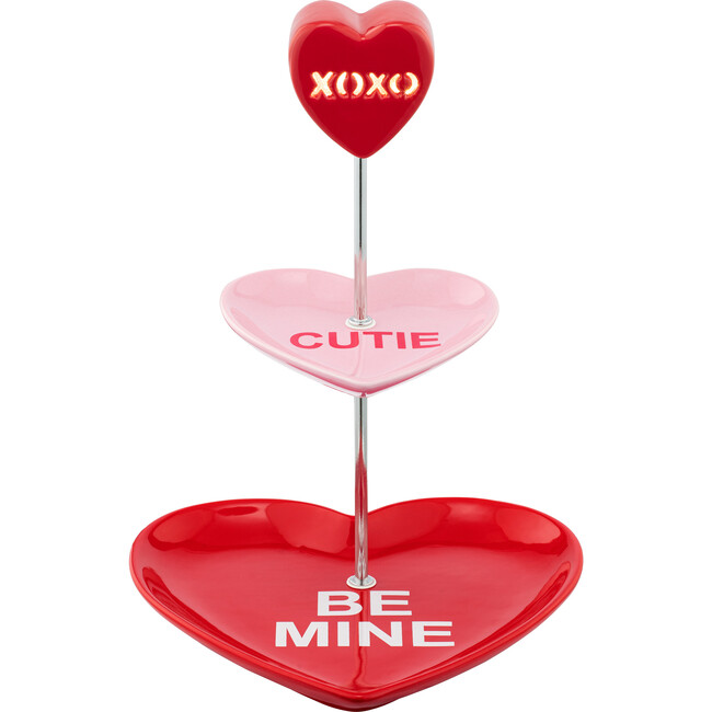 Tiered Candy Heart Cupcake Plate