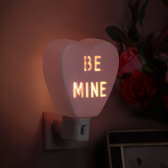 Ceramic Candy Heart Be Mine Pink Nightlight - Accents - 2