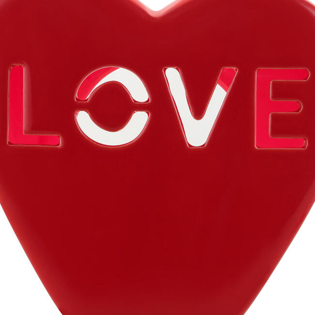 Ceramic Candy Heart Love Red Nightlight - Accents - 4