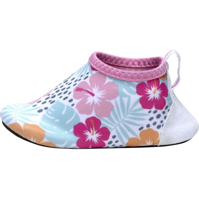 Tropical Hibiscus Water Booties, White - Booties - 2