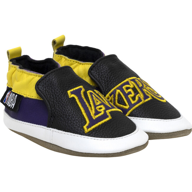 Lakers Logo Booties, Yellow & Purple