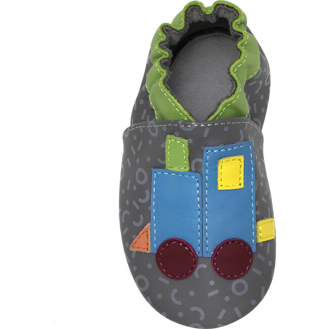 Train Blocks Booties, Grey - Booties - 6