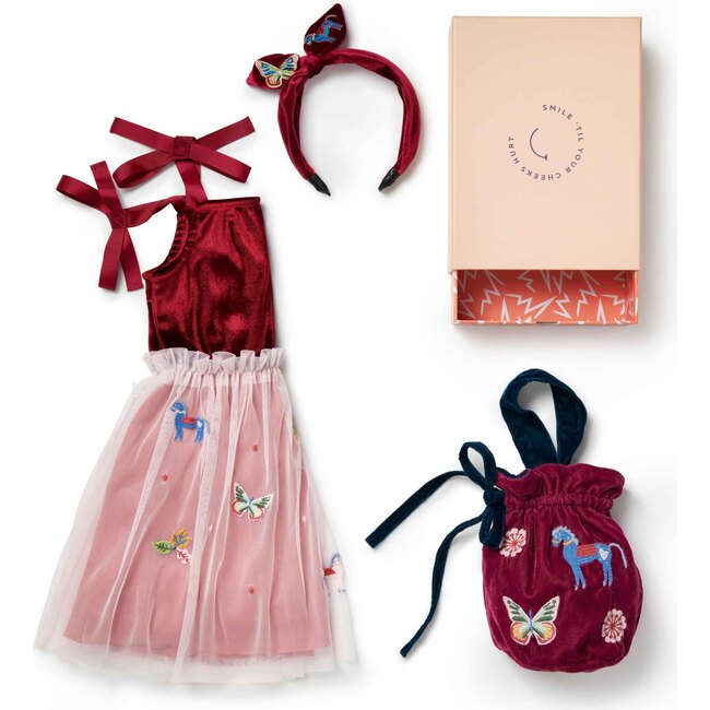 Butterfly & Unicorn Dress & Bag Gift Box, Pink
