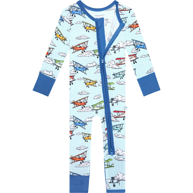 Flyer Newborn Convertible One-Piece, Blue - Rompers - 2