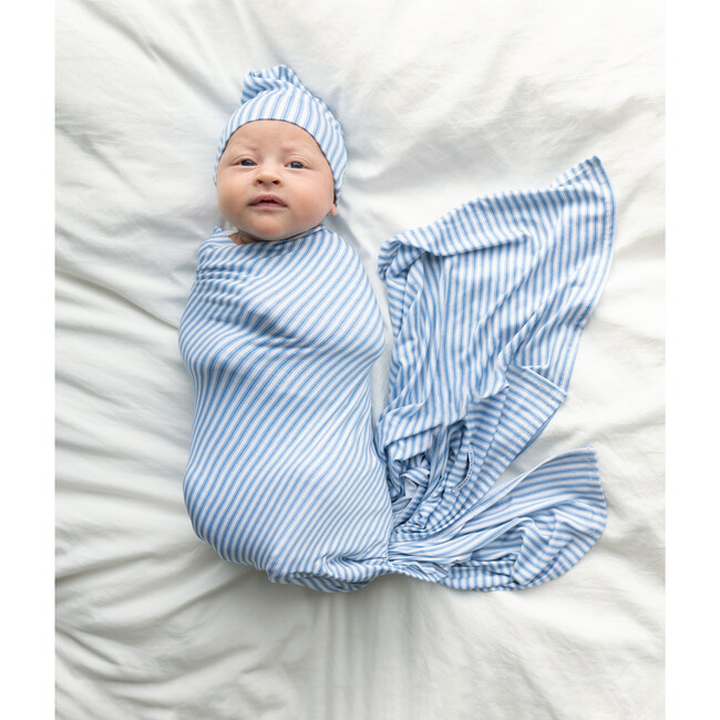 Harrison Infant Swaddle and Beanie Set, Blue - Mixed Apparel Set - 2