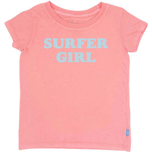 Surfer Girl Everyday Cap Sleeve Tee, Pink