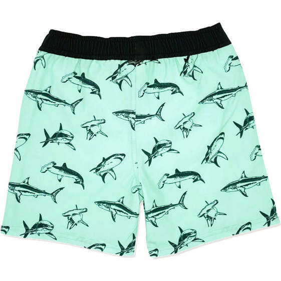 Sea Kings 4-Way Stretch Baby Trunk, Beach Glass - Swim Trunks - 2