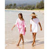 Sea Breeze Kaftan With Faux Tie, Light Pink - Cover-Ups - 2