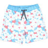 Retro Tropical 4-Way Stretch Baby Trunk, Multicolors And Blue - Swim Trunks - 1 - thumbnail
