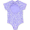 Lanikai Cap Sleeve One Piece With Soft Back Tie, Lavender And White - One Pieces - 2