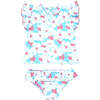 Seashell Short Sleeve Baby Ruffle Set, Multicolors And Blue - Two Pieces - 1 - thumbnail