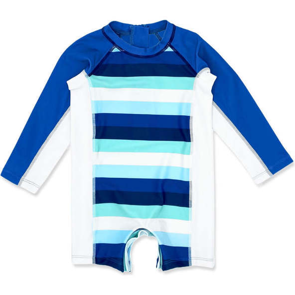 Shorebreak Long Sleeve Baby 4-Way Stretch Surf Suit, Navy And White