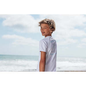 Single Fin Short Sleeve Rash Top, White - Rash Guards - 4