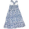 Coastline Maxi Dress With Adjustable Shoulder Straps, Navy And White - Dresses - 2