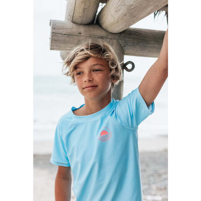 Icon Short Sleeve Rash Top, Blue - Rash Guards - 2