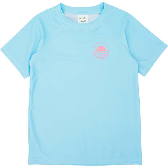Icon Short Sleeve Baby 4-Way Stretch Rash Top, Blue