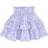Alex Tiered Skirt With Smoked Waist, Lavender And White - Skirts - 1 - thumbnail